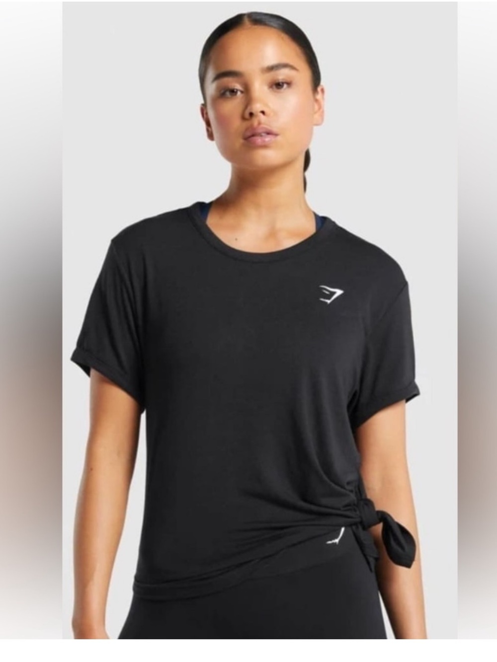Gymshark black asymmetrical short-sleeve athletic t-shirt medium